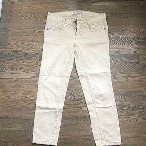 Free People Cream Skinny Jeans